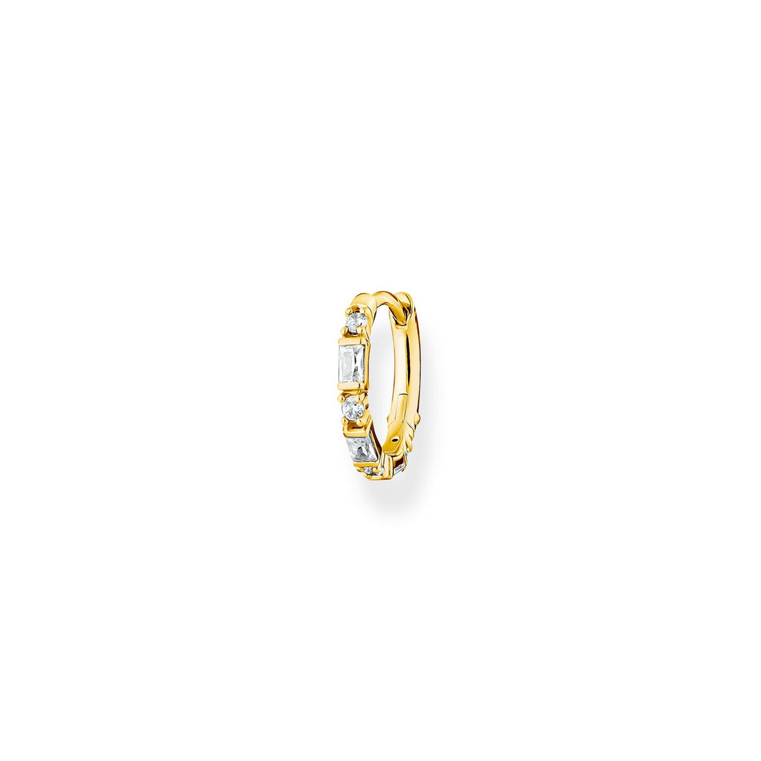 Thomas Sabo Hoop Earring White Stones Gold Plated