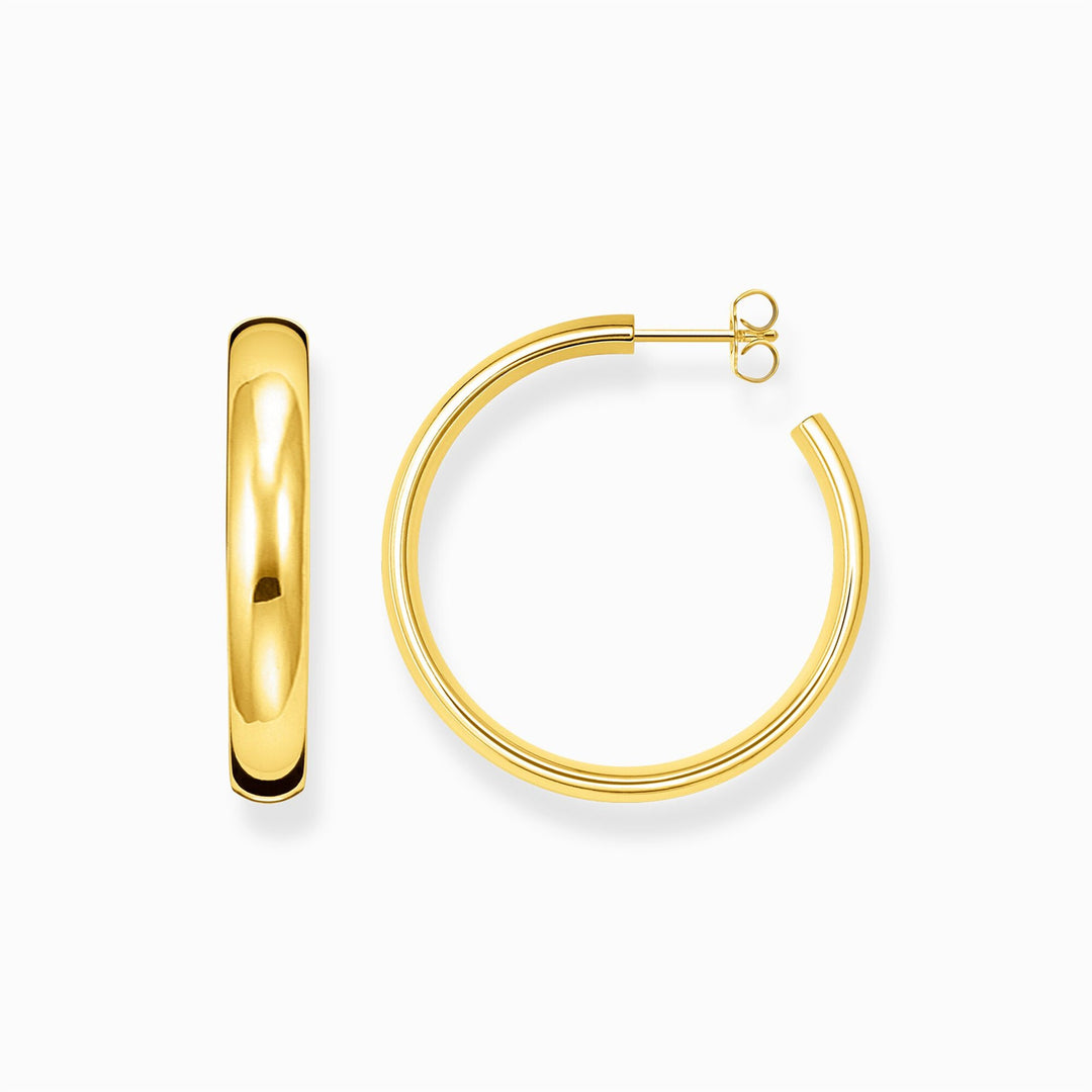 Thomas Sabo Sterling Silver Gold-plated Medium Chunky Hoop Earrings