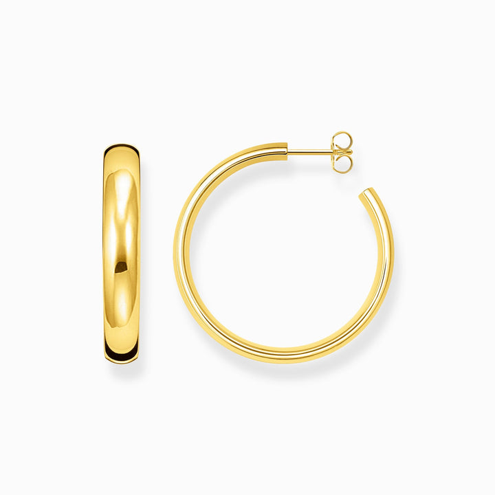 Thomas Sabo Sterling Silver Gold-plated Medium Chunky Hoop Earrings