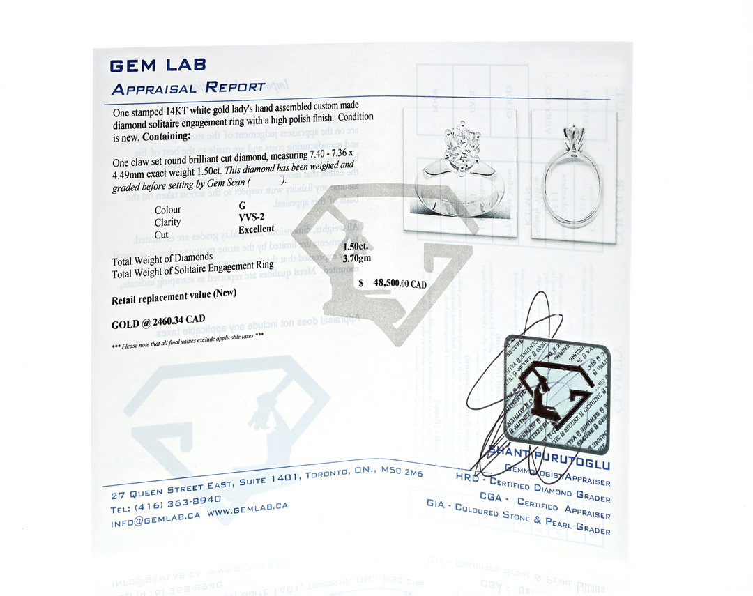 14KT White Gold 1.50ctw Diamond Estate Engagement Ring