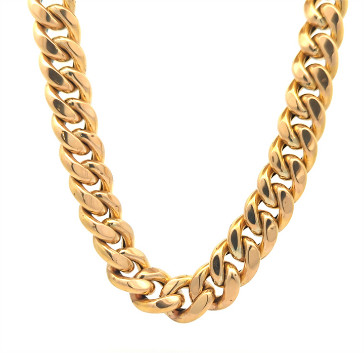 10KT Yellow Gold 28" Cuban Link Estate Chain