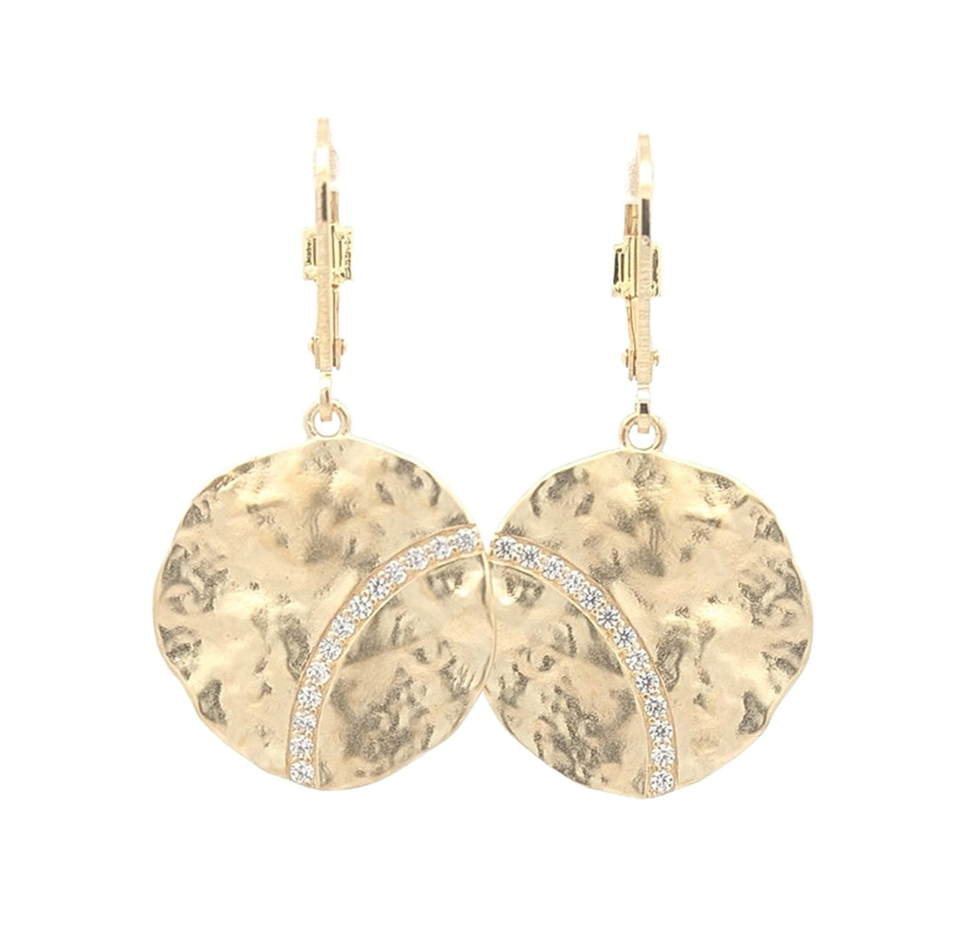 ELLE "Galaxy" Sterling Silver Gold Plated Cubic Zirconia Drop Earrings