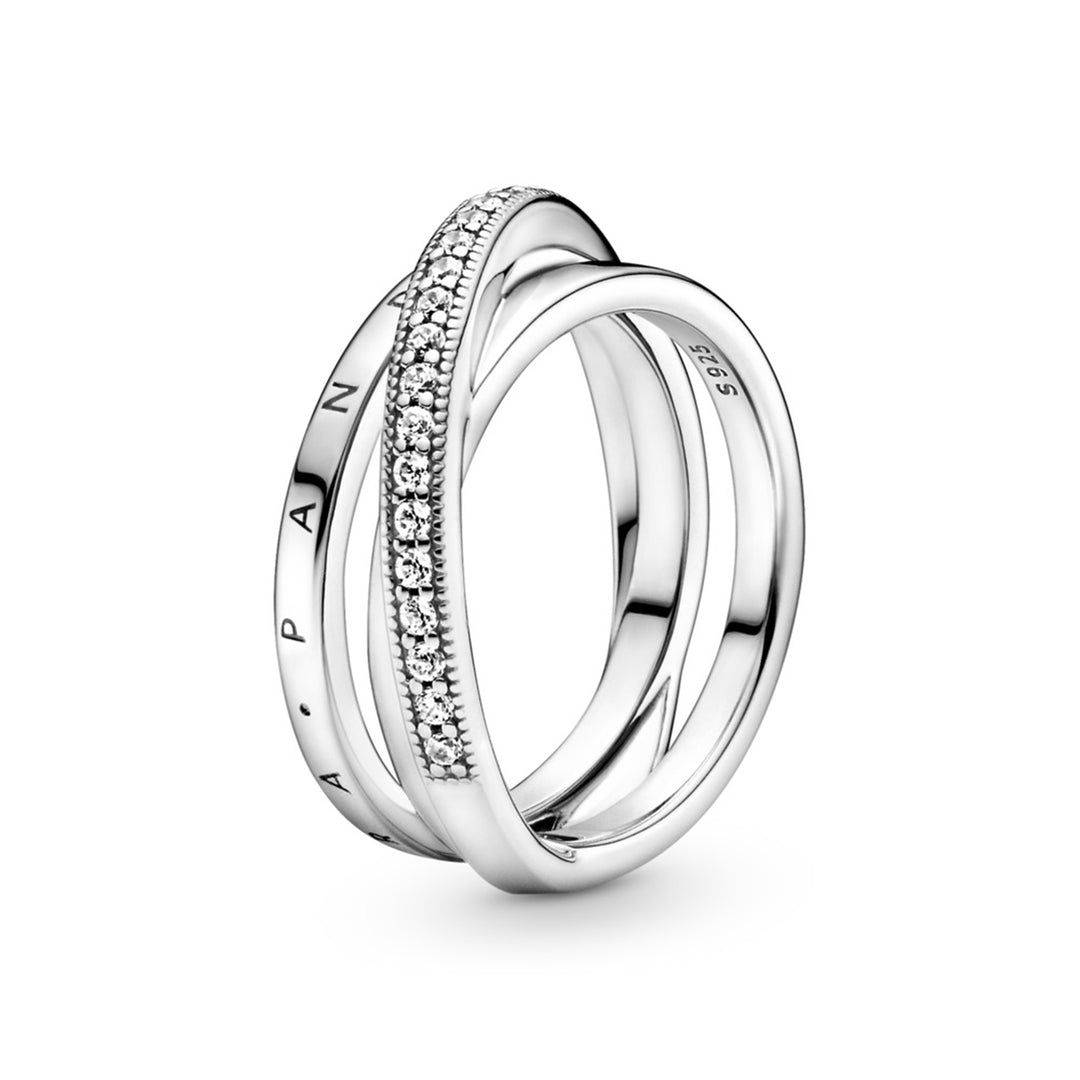 Pandora logo sterling silver ring