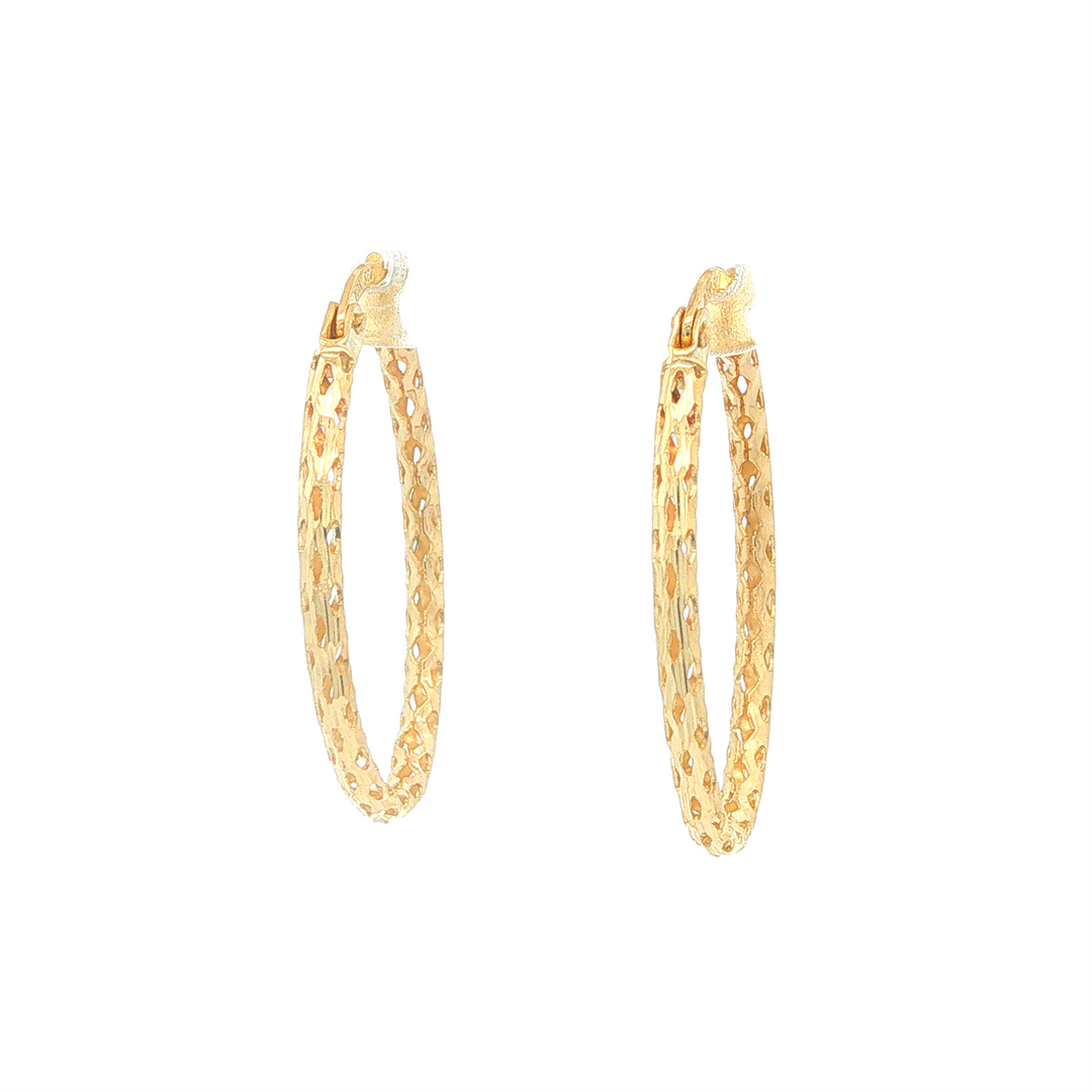 10KT Yellow Gold Oval Hoop Earrings