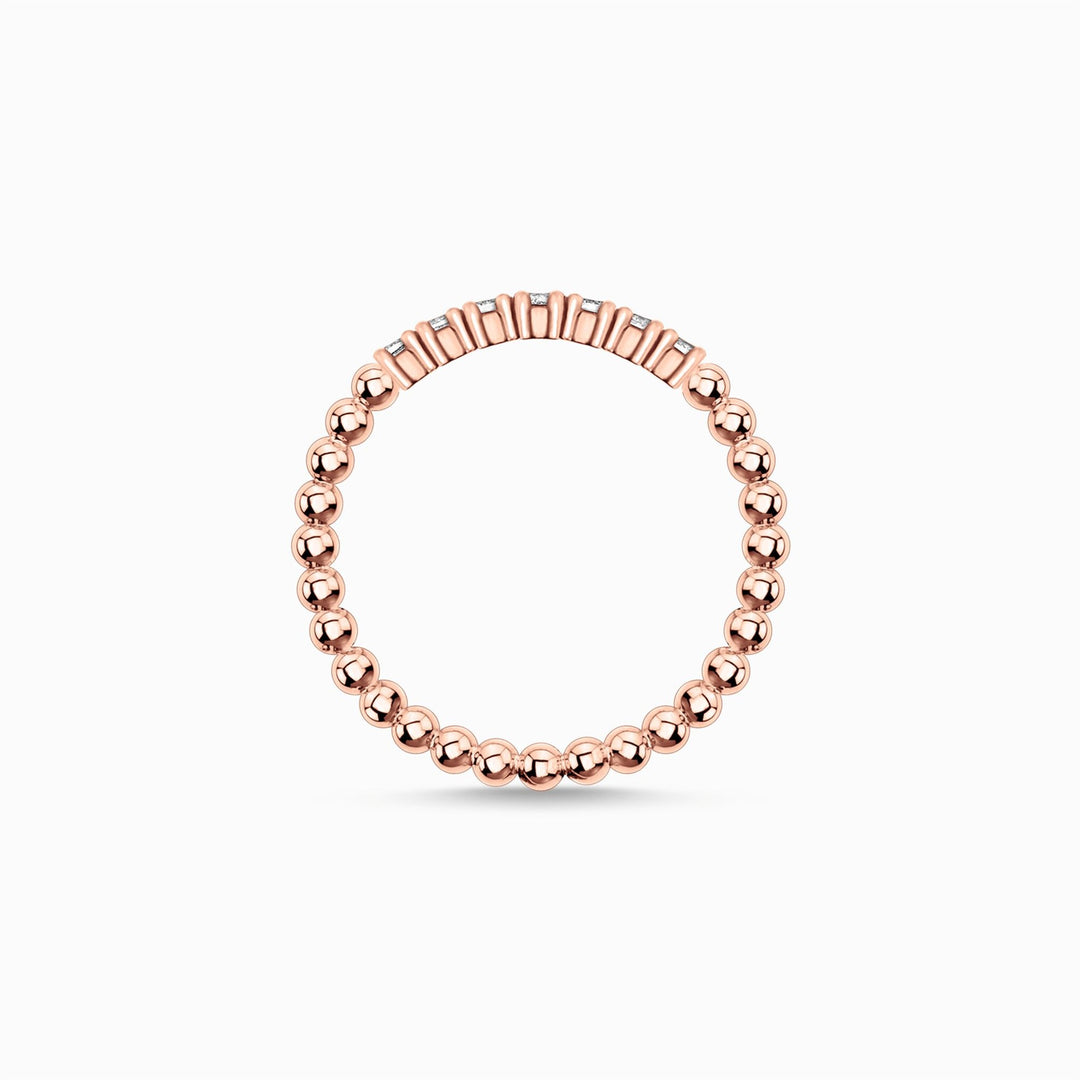 Thomas Sabo Sterling Silver Rose Gold Plated CZ Dots Ring