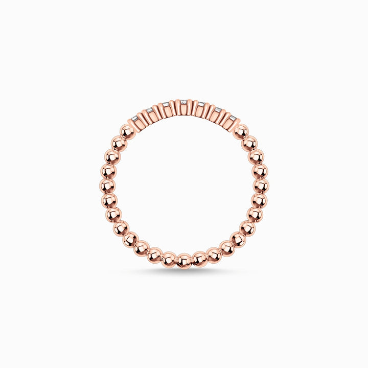 Thomas Sabo Sterling Silver Rose Gold Plated CZ Dots Ring