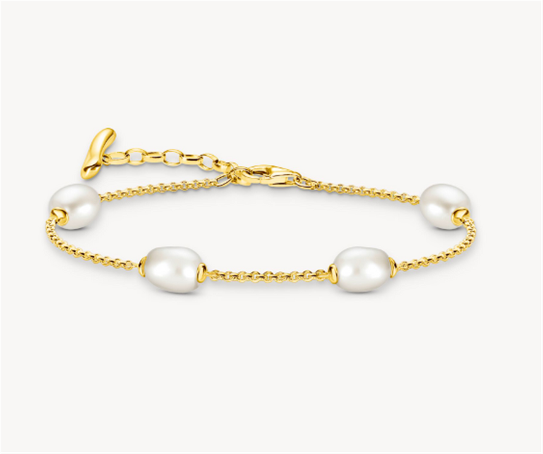 Thomas Sabo Gold-Plated Natural Beauty Freshwater Pearl Bracelet -  6" + 1.5" Extension