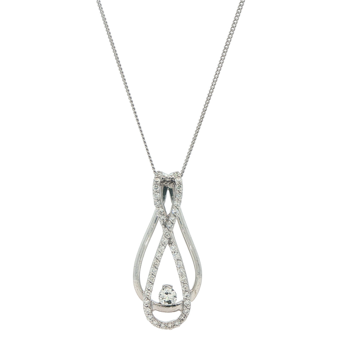 10KT White Gold 0.27ctw Diamond Estate 18" Necklace