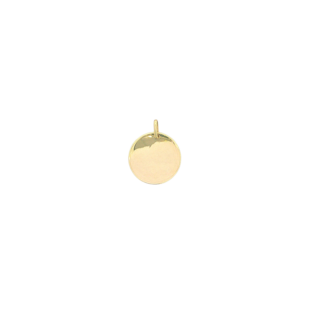 10KT Yellow Gold Circular Dog Tag