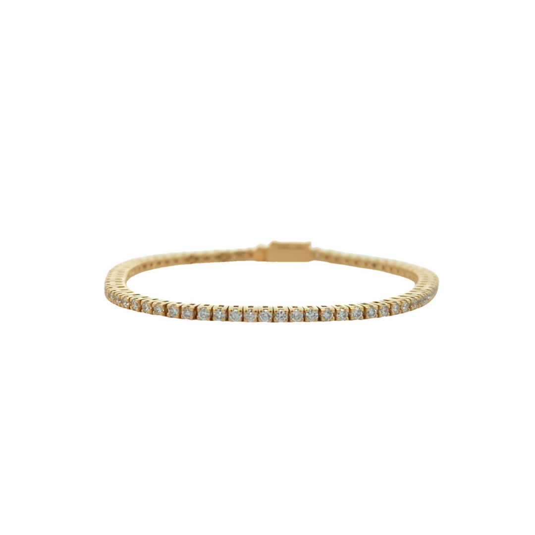 14KT Yellow Gold 0.75ctw Diamond 5" Estate Tennis Bracelet