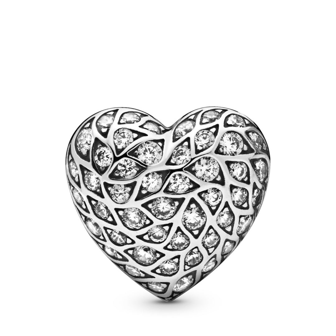 Sparkling Pattern Heart Single Stud Earring