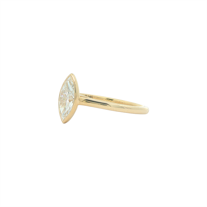 14K Yellow Gold 1.08CT Marquise Cut Lab Grown Diamond Engagement Ring