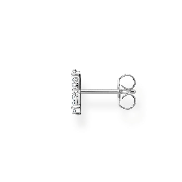 Single Ear Stud Butterfly White Stones