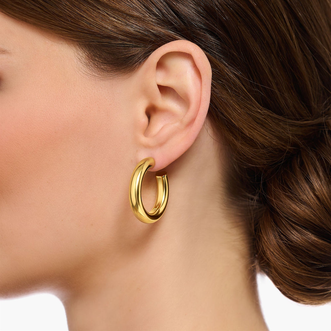 Thomas Sabo Sterling Silver Gold-plated Medium Chunky Hoop Earrings