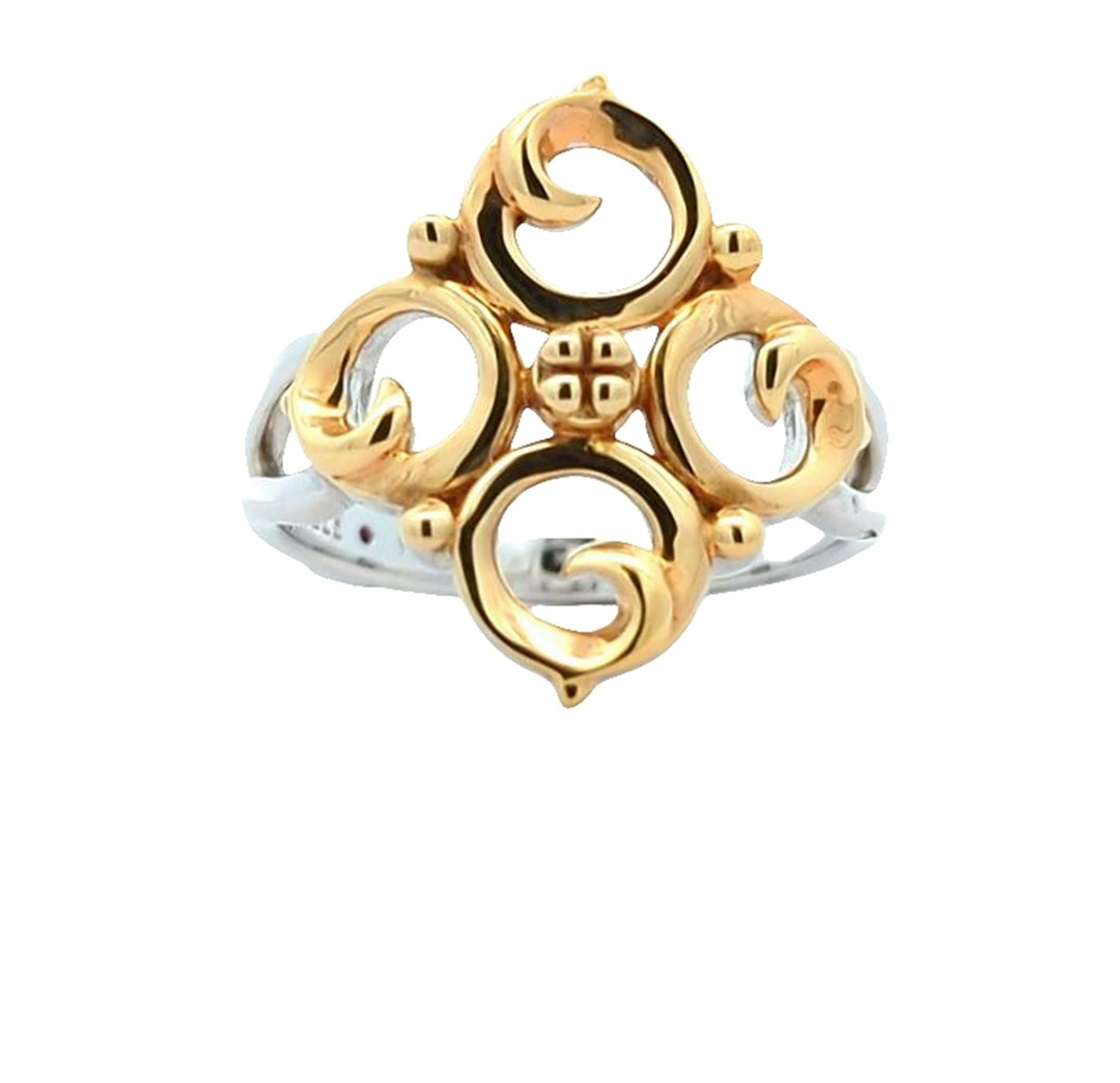 Sterling Silver Two-Tone Filigree Ring
