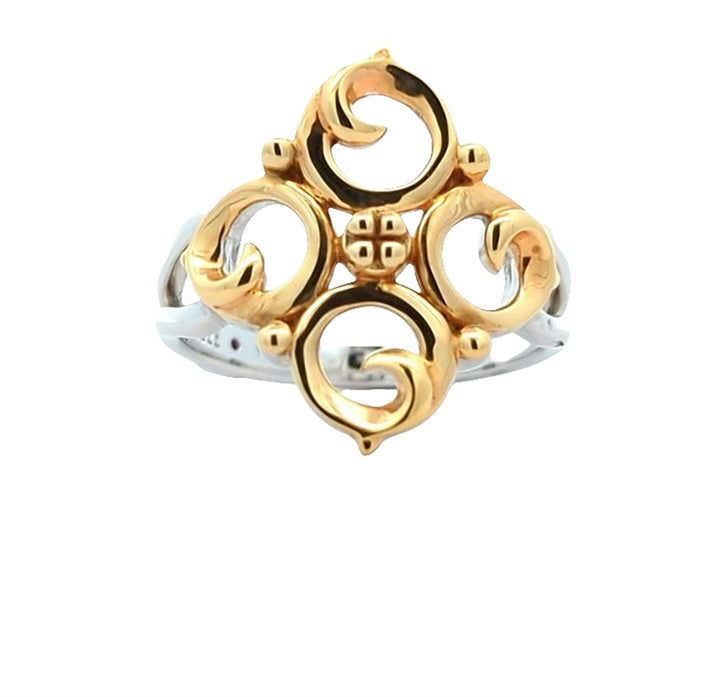 Sterling Silver Two-Tone Filigree Ring