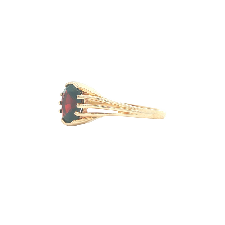 10K Yellow Gold Garnet Estate Ring