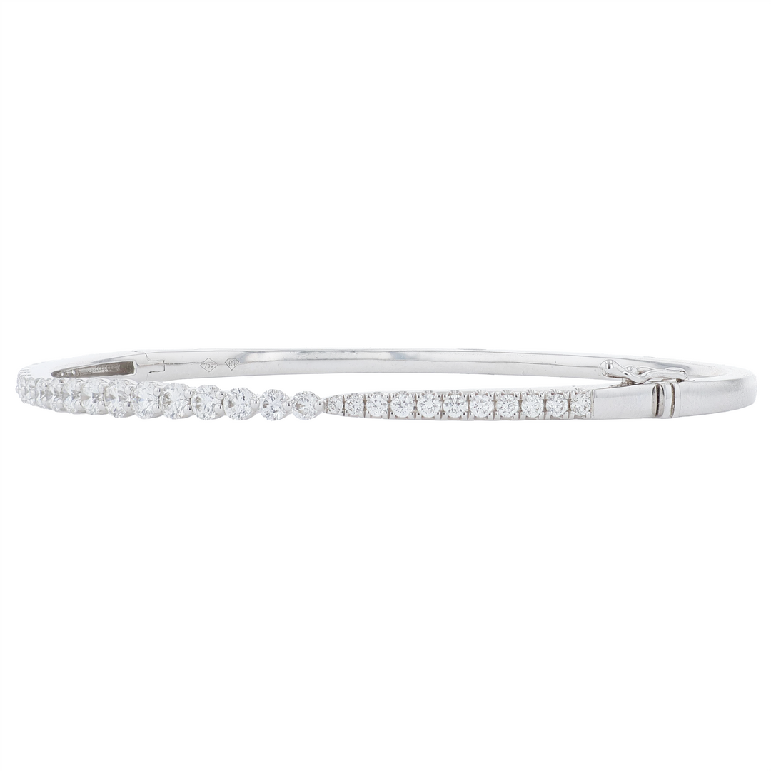 18KT White Gold 1.50ctw Diamond Estate Bangle Bracelet