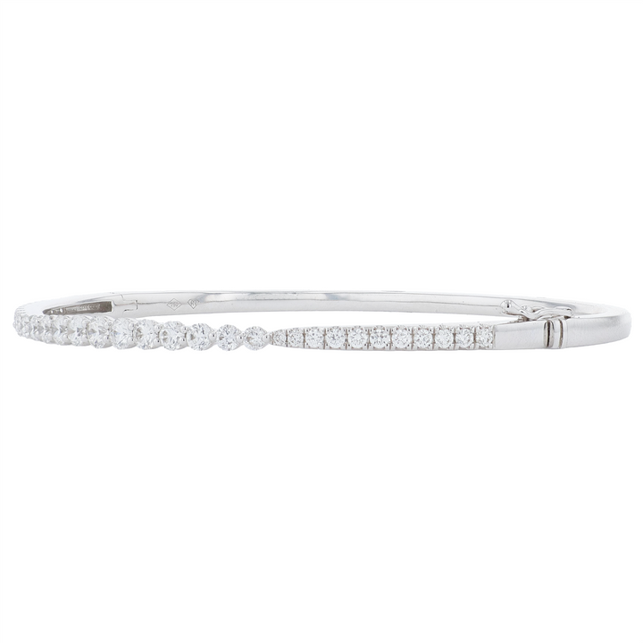 18KT White Gold 1.50ctw Diamond Estate Bangle Bracelet