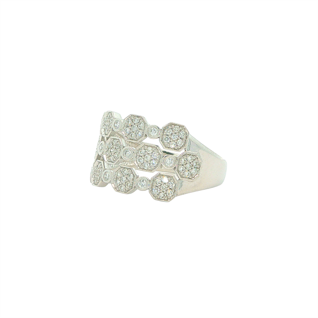 14KT White Gold 0.45cttw Diamond Estate Cluster Ring