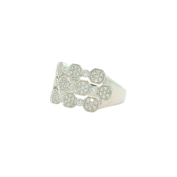 14KT White Gold 0.45cttw Diamond Estate Cluster Ring