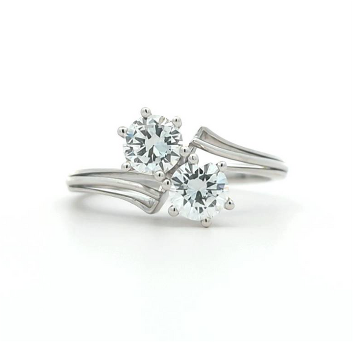 18KT White Gold 1.00ctw Diamond Estate Engagement Ring