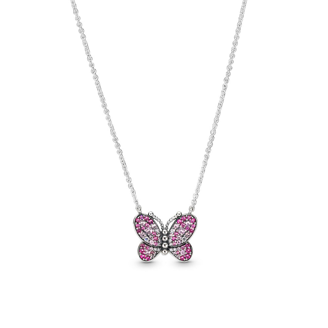 Dazzling Pink Butterfly,Pink Crystals & Clear CZ