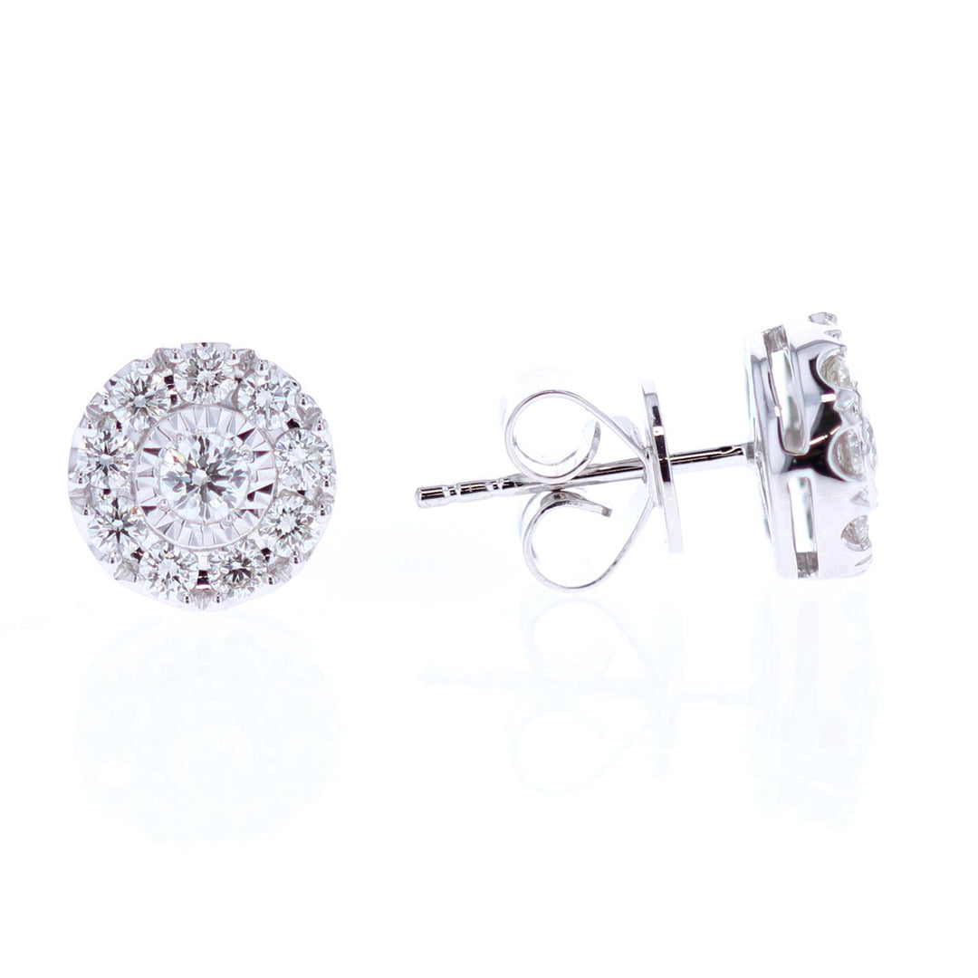 14KT White Gold 0.75ctw Diamond Estate Stud Earrings