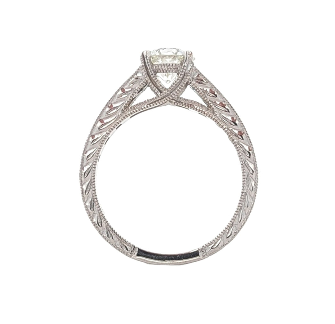 14KT White Gold Natural Blue Sapphire and 1.27ctw Diamond Engagement Ring