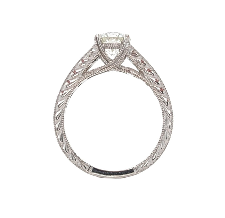 14KT White Gold Natural Blue Sapphire and 1.27ctw Diamond Engagement Ring