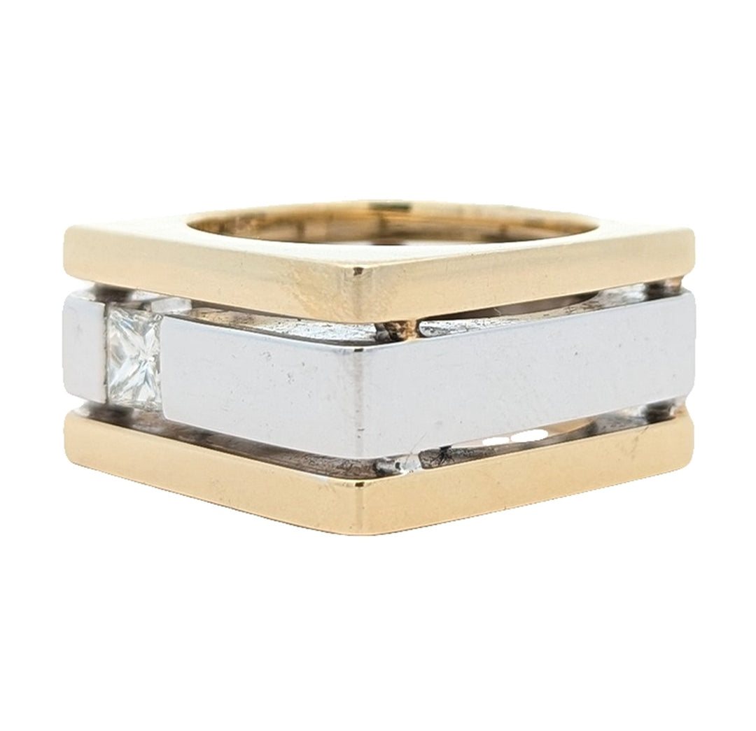 14KT Yellow and White Gold Diamond Ring