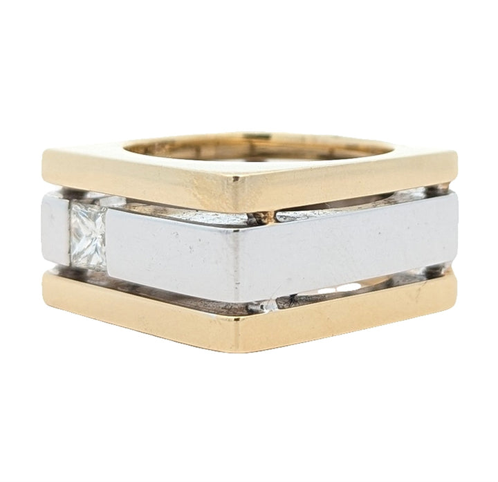 14KT Yellow and White Gold Diamond Ring