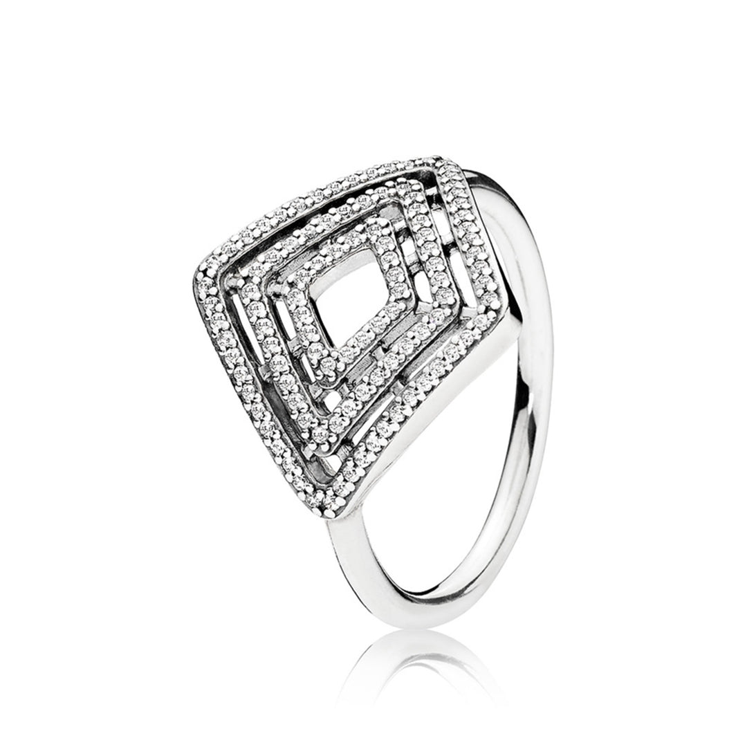 Ring in sterling silver with clear CZ