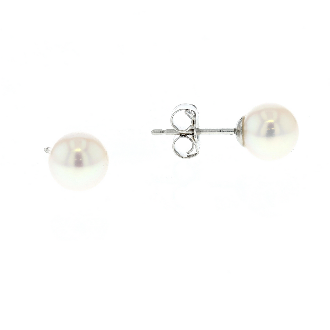 14KT White Gold 7.5-8mm Freshwater Pearl Stud Earrings