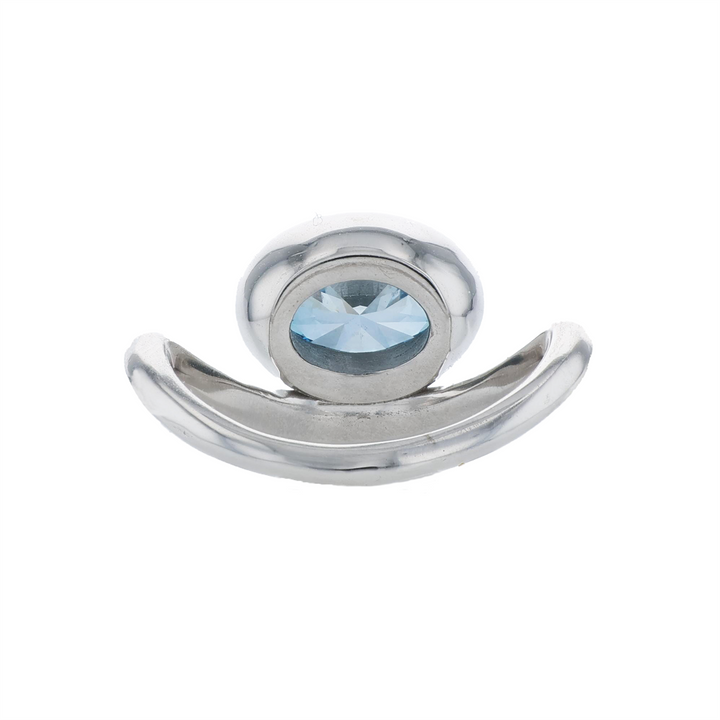 HARMONY CUSTOM 14KT White Gold 1.50ct Lab Grown Fancy Blue Oval Cut Solitaire Diamond Ring