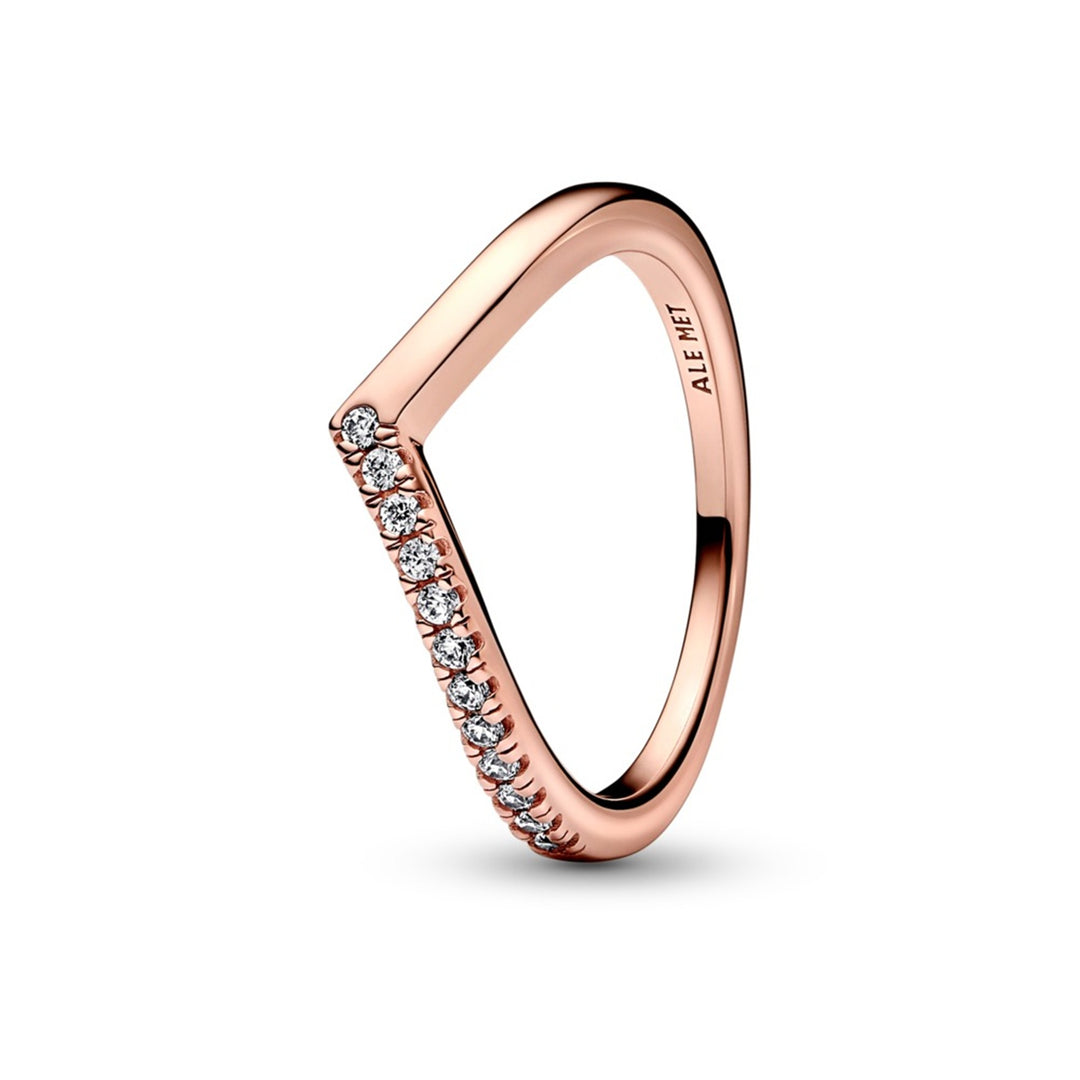 Wishbone 14k rose gold-plated ring