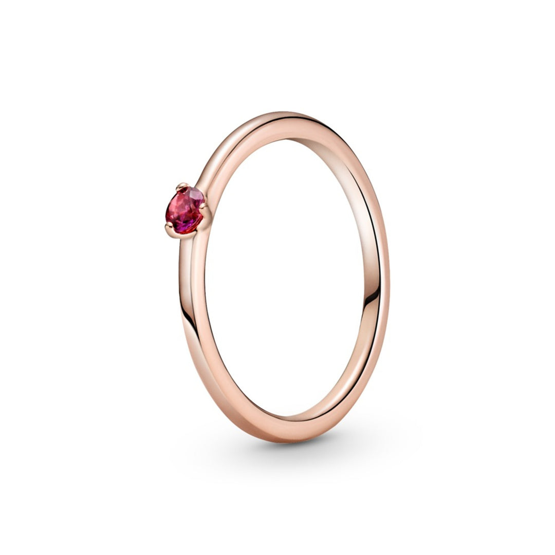 Rose ring with red CZ
