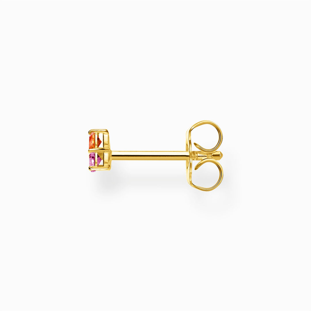 Thomas Sabo Sterling Silver Gold Plated Colourful Stones Single Stud Earring