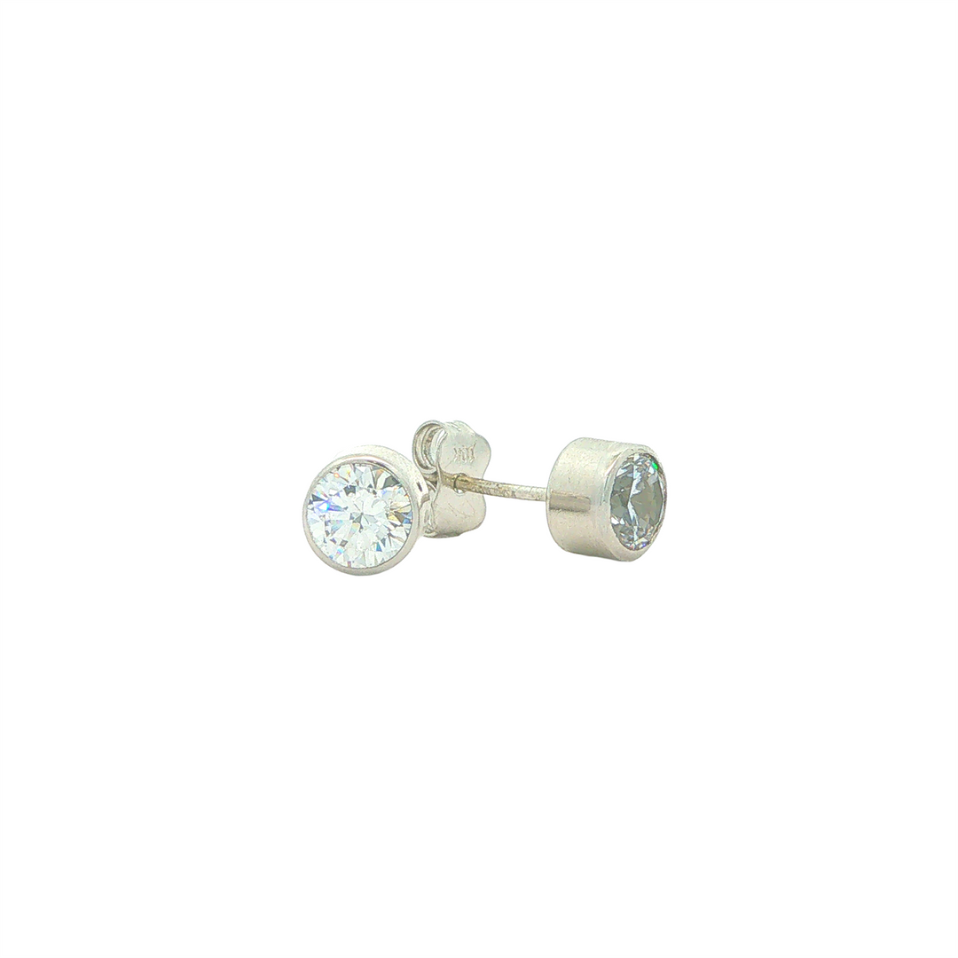 10KT White Gold Cubic Zirconia Stud Earrings