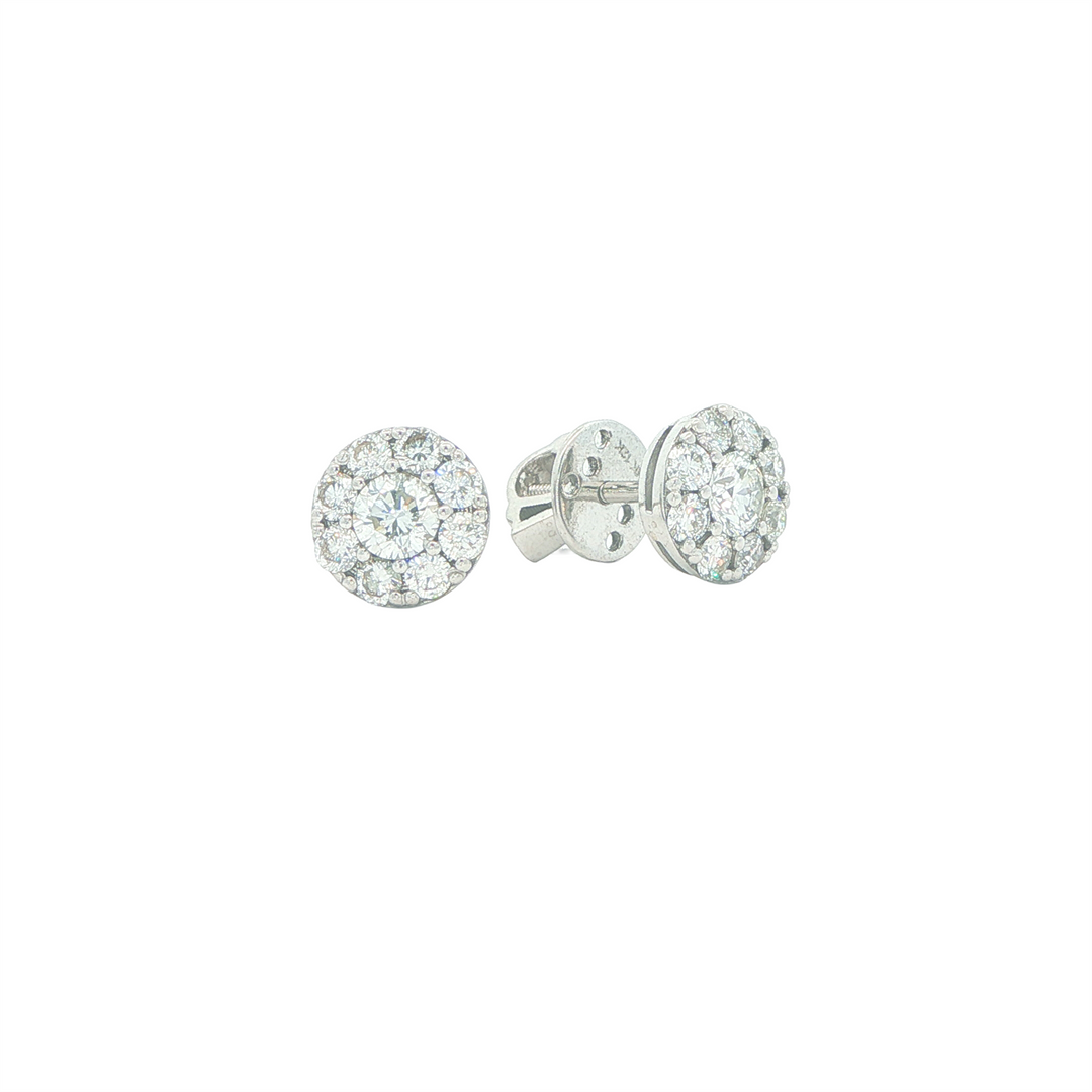 12KT White Gold 0.90ct Diamond Stud Estate Earrings