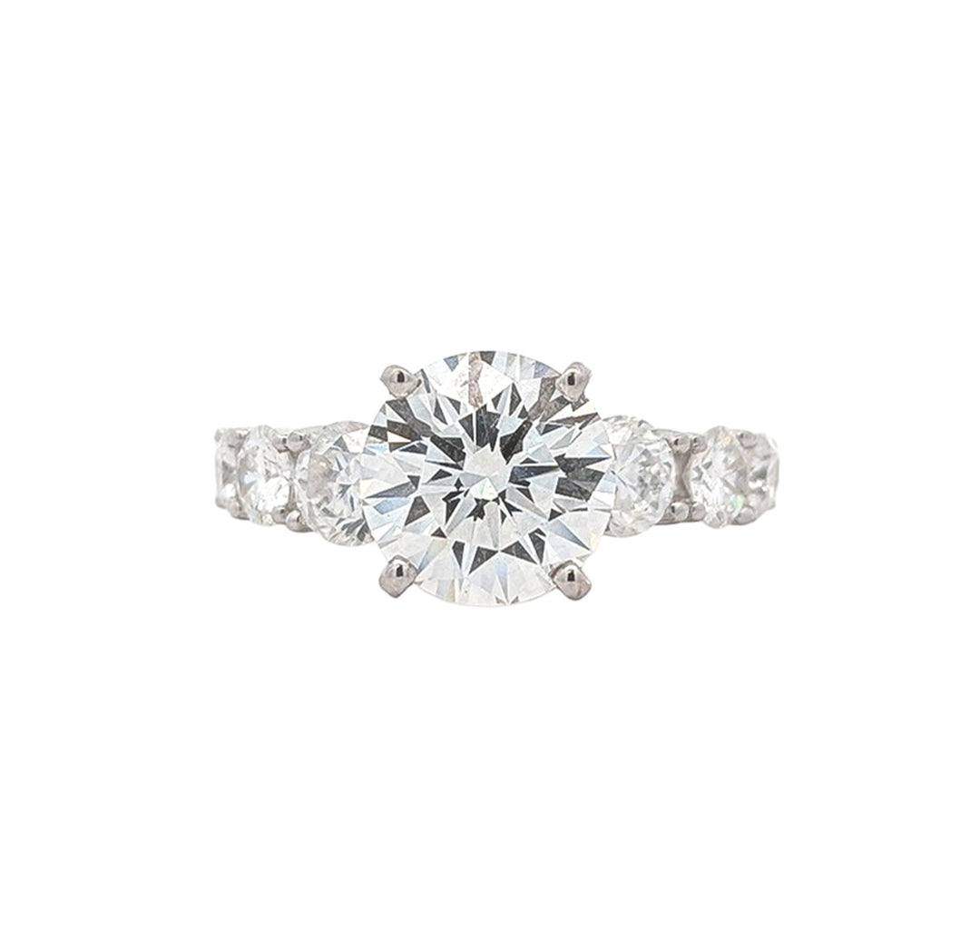 18KT White Gold 7.31ctw Diamond Engagement Ring & Matching Band