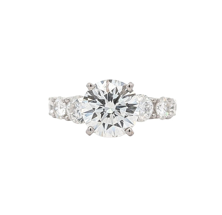 18KT White Gold 7.31ctw Diamond Engagement Ring & Matching Band