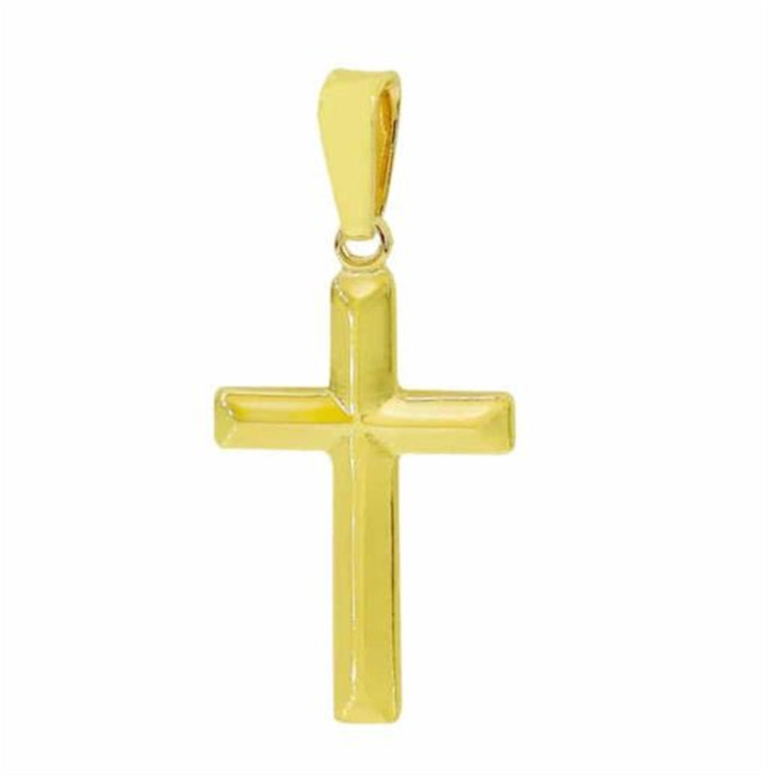 Sterling Silver Gold Plated Plain Cross Pendant (20 x 13mm)