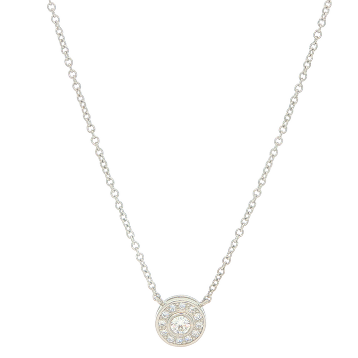"Tiffany & Co." Platinum 0.13cttw Diamond Estate Pendant and Rolo Link Chain 16"