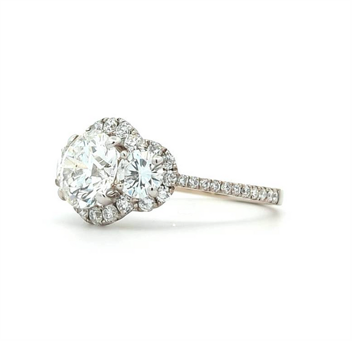 18KT White Gold 3.49ctw Diamond Estate Engagement Ring