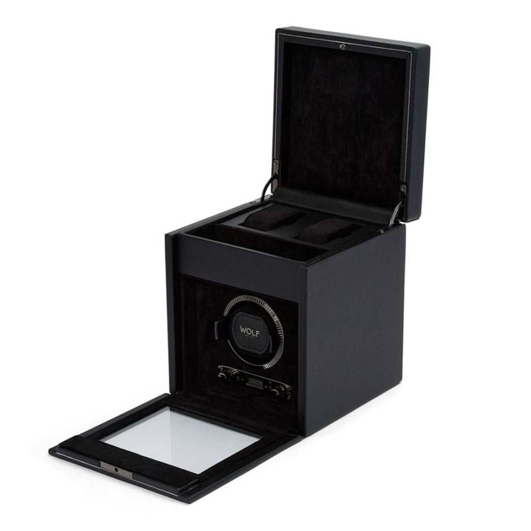 British Racing Single Black Watch Winder with Storage