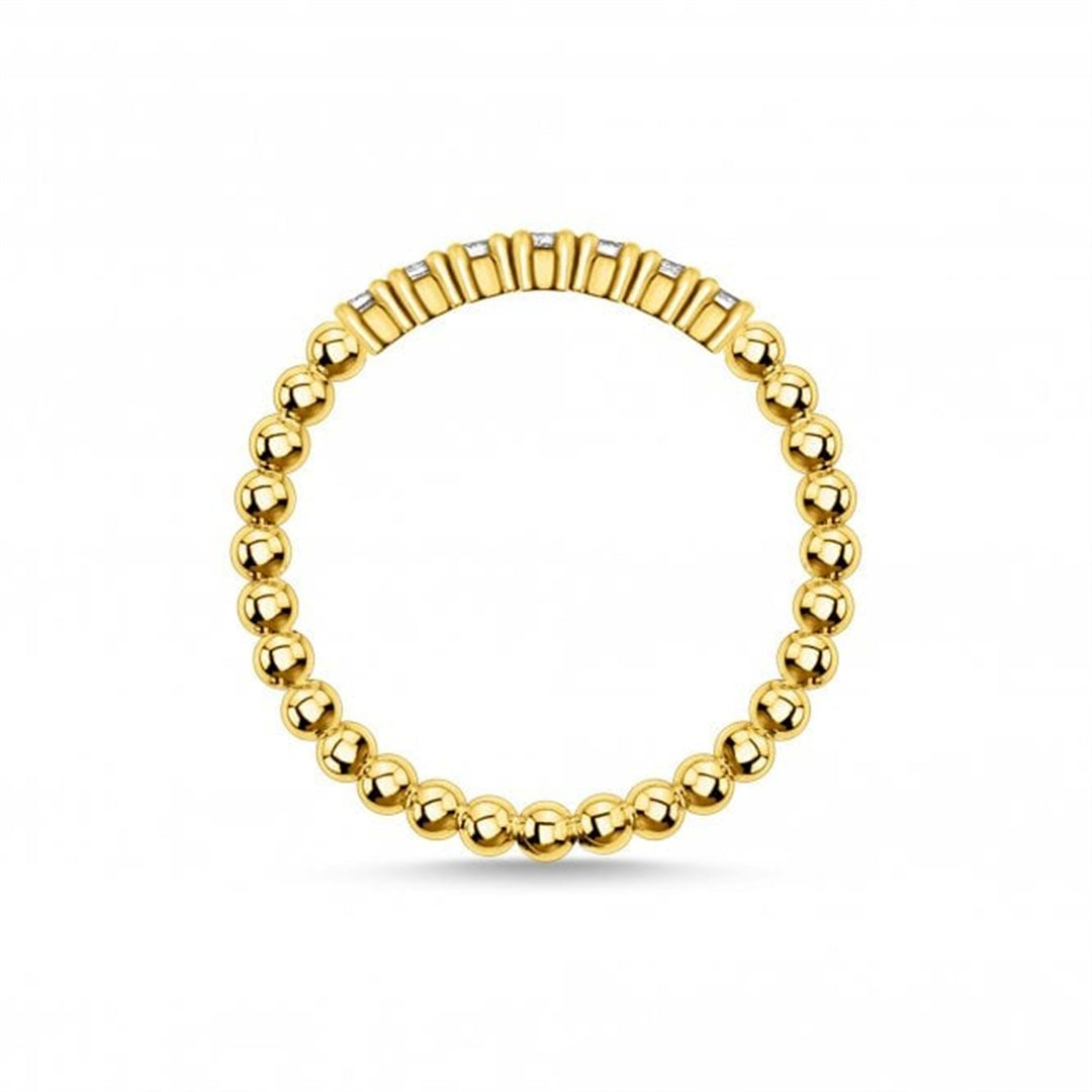 Thomas Sabo Sterling Silver Gold Plated CZ Dots Ring