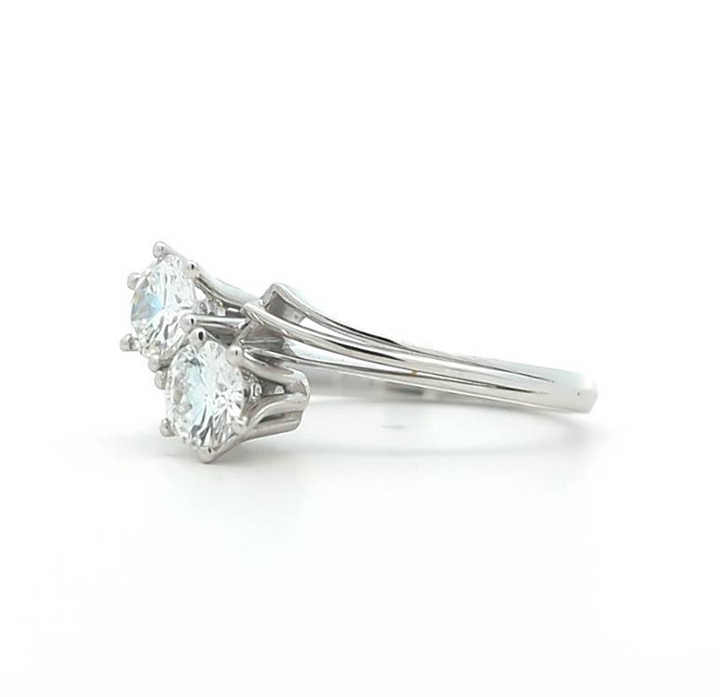 18KT White Gold 1.00ctw Diamond Estate Engagement Ring