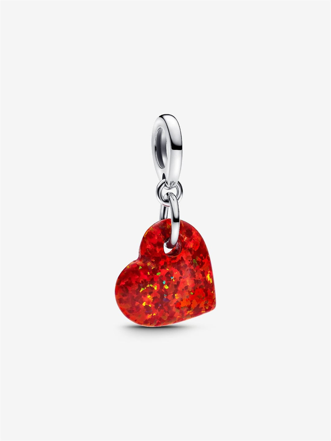 Opalescent Red Heart Dangle Charm