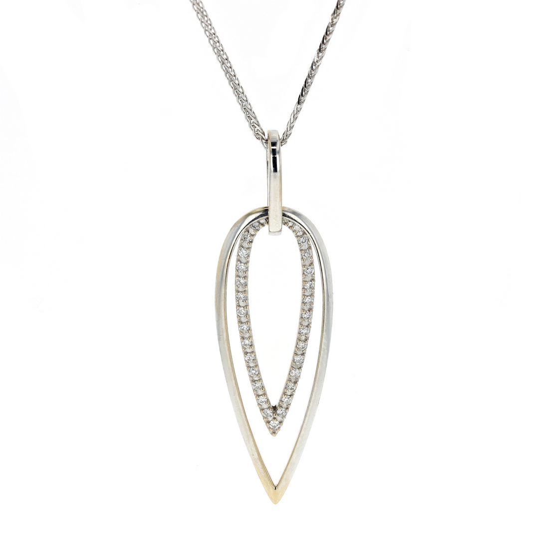 18KT White Gold 0.21ctw Diamond 20" Estate Necklace